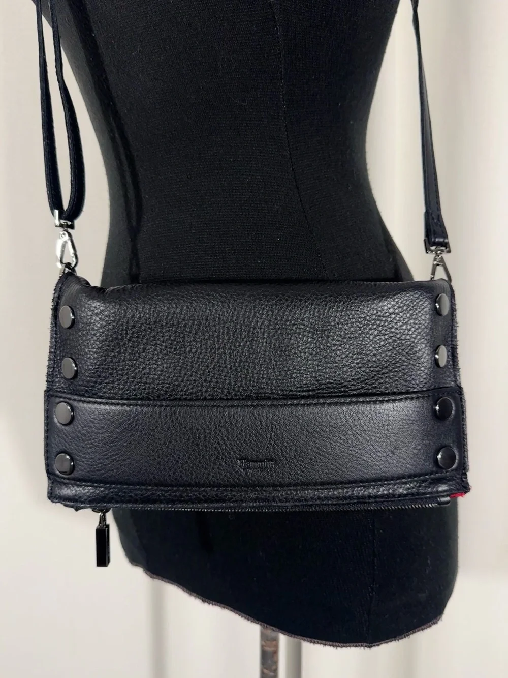Hammitt Ryan Medium Black Leather Crossbody Bag